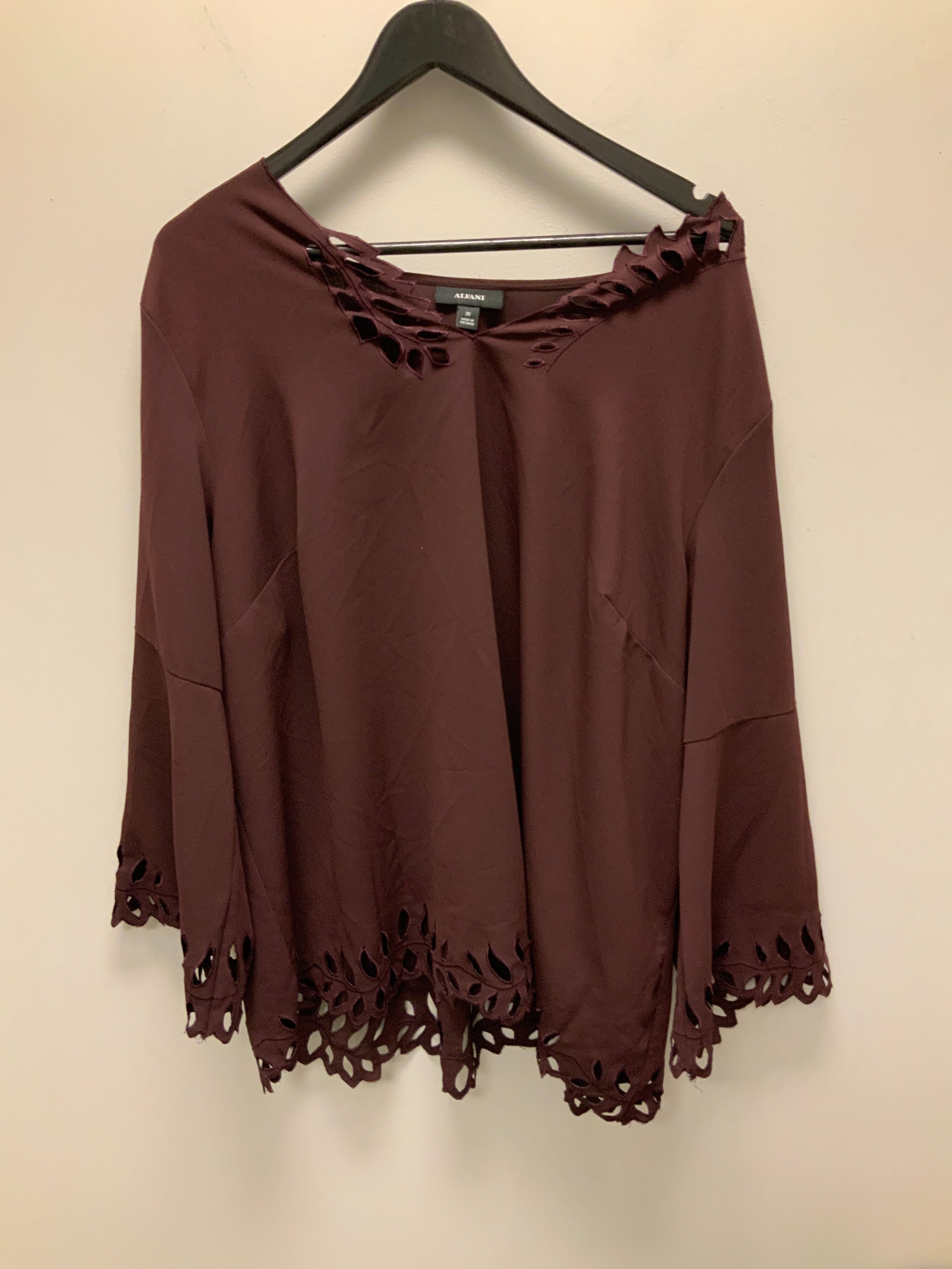 77584151 BURGUNDY ALFANI TOPS | White Squirrel Consignment by Christina